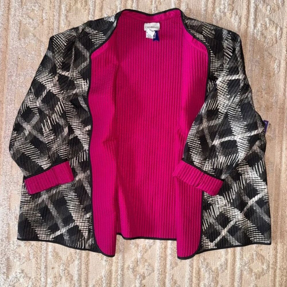 NWT Catherines Reversible Quilted Jacket 3XWP 26/28WP Plaid Pink
